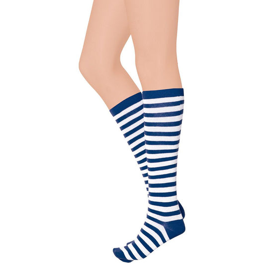 Chaussettes hautes légères Bleu cobalt/Blanc 41/46