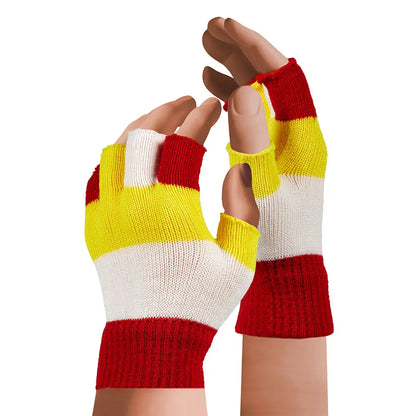 Mitaines laine enfant Rouge/Blanc/Jaune OS