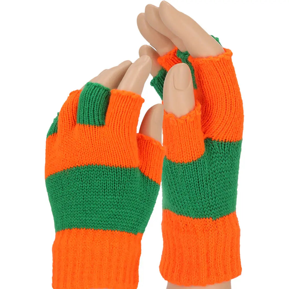 Mitaines laine enfant Orange/Vert OS