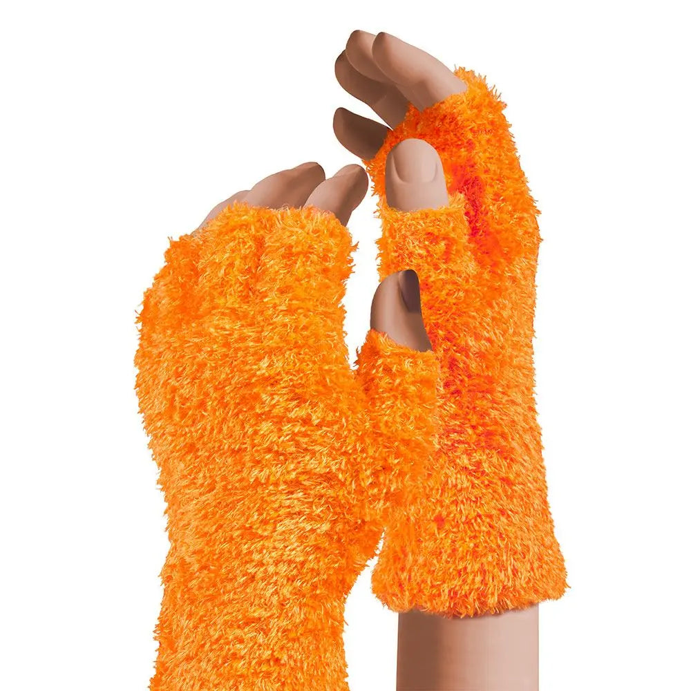 Mitaines peluche Orange fluo OS