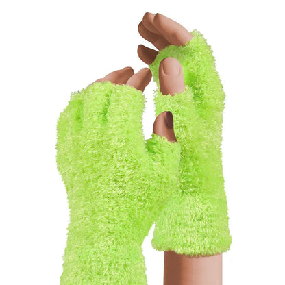 Mitaines peluche Jaune fluo OS