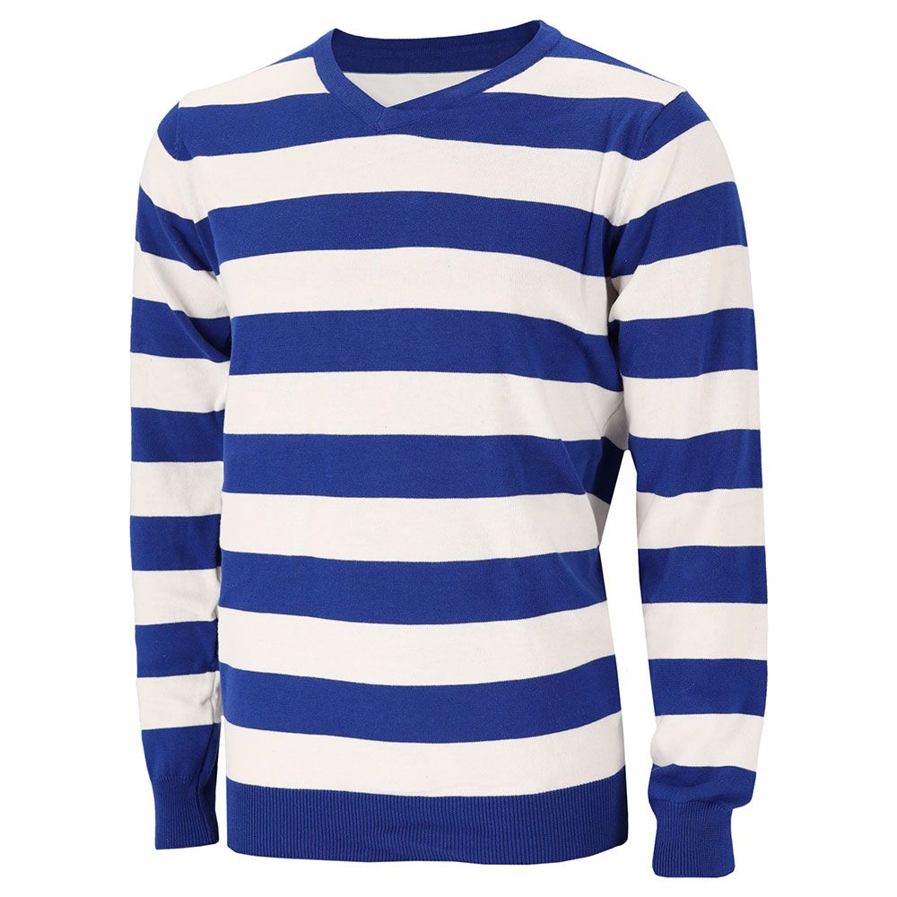 Pull Marinière Bleu Cobalt/Blanc - Taille L