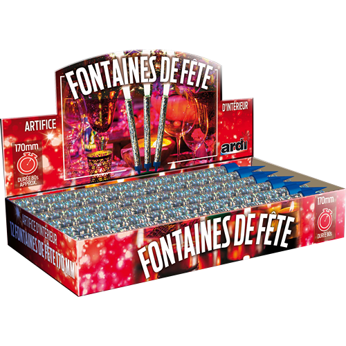 BOITE PRESENTOIR DE 12 FONTAINES DE FETE 170 MM