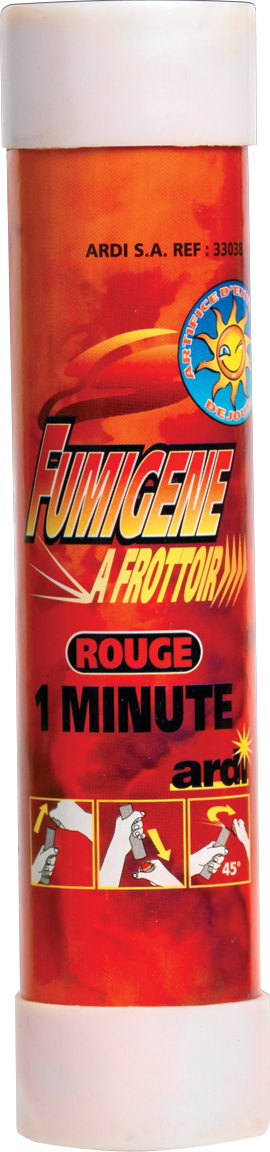 TUBE FUMIGENE A FROTTOIR 1 MN ROUGE