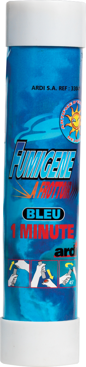 TUBE FUMIGENE A FROTTOIR 1 MN BLEU