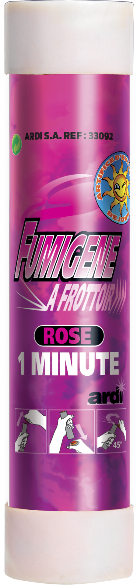 TUBE FUMIGENE A FROTTOIR 1 MN ROSE