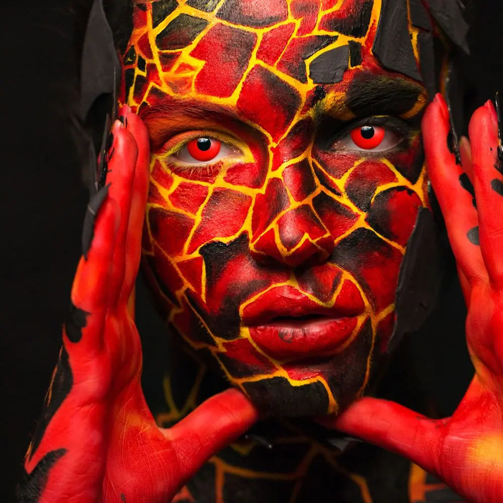 Lentilles Devil Eyes (Yeux de Démon) - Rouge et noir - 1 jour