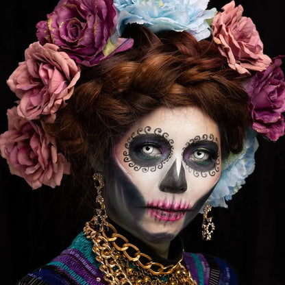 Lentilles Sugar Skull (Crâne Sucré) - Blanc - 1 jour