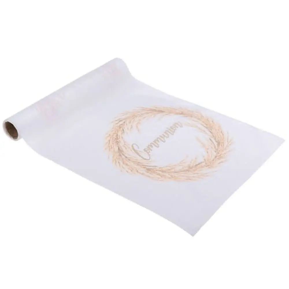 Chemin de table en tissu "Communion" pampa et or - 28 cm x 5 m