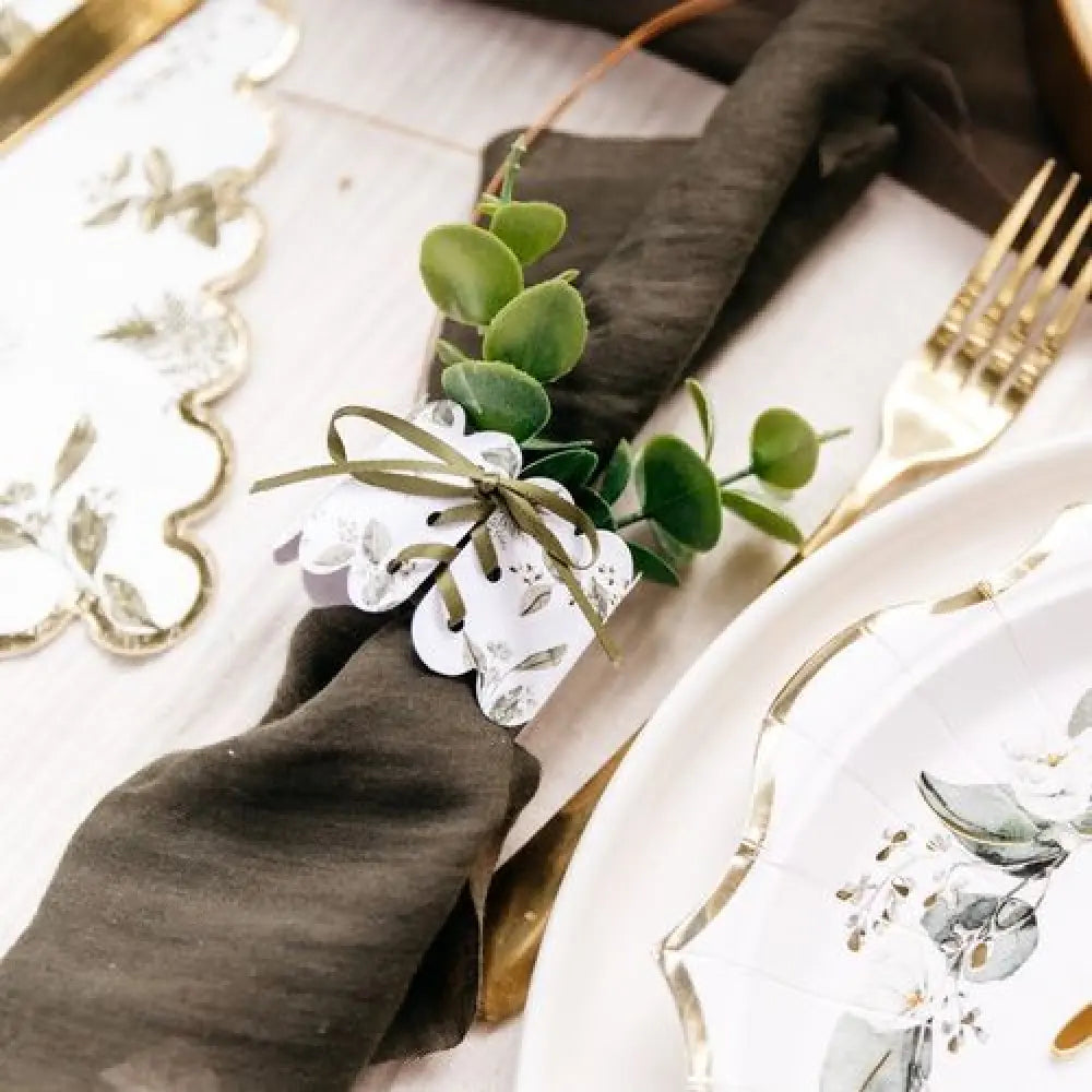 6 Mini Branches d'Eucalyptus Vert sur Tige - 15 cm