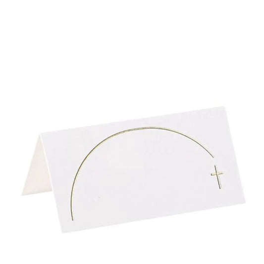 10 Marque-places pureté blanc et or - 8 x 4 cm