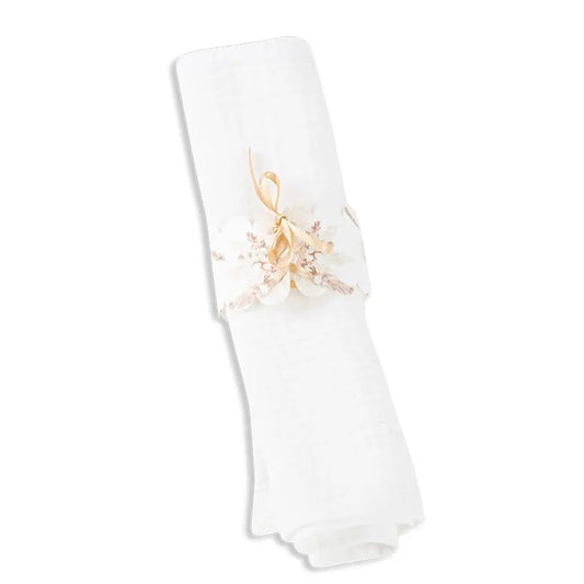 10 Ronds de serviette pampas avec ruban satin taupe - 16 x 4 cm