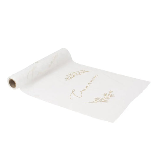 Chemin de table en mousseline "Communion" Or - 28 cm x 5 m