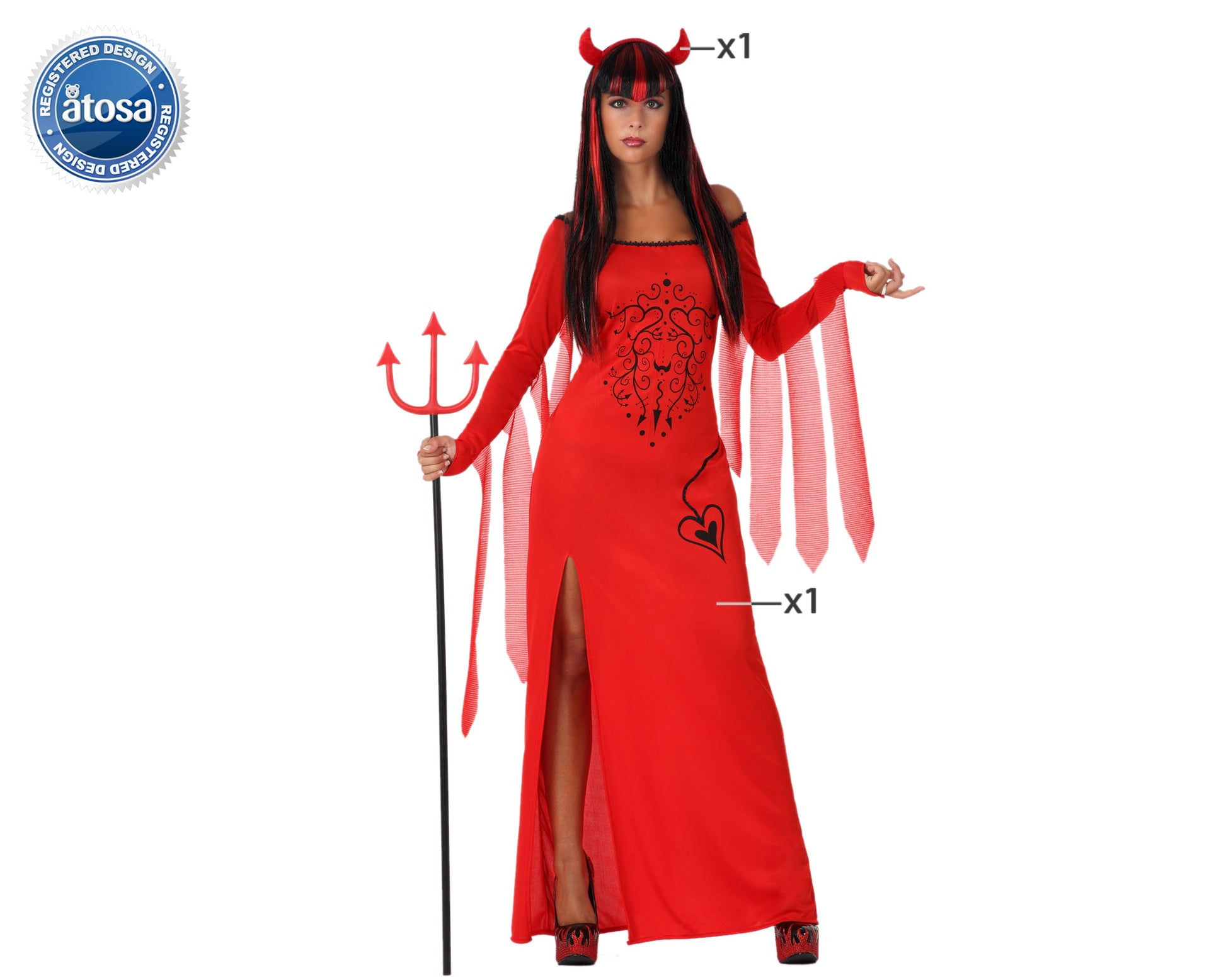 costume devil rouge M/L