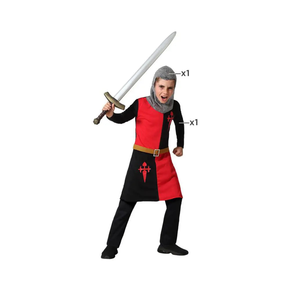 Costume Chevalier Rouge/Noir - 3-4 ans