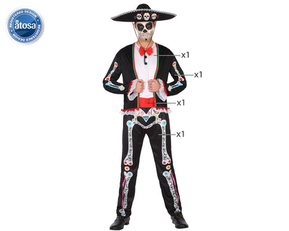 costume squelette méxicain M/L