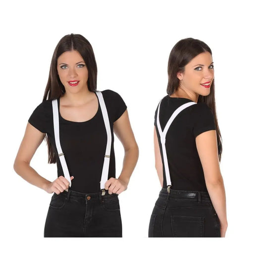 Paire de Bretelles Blanc Fines