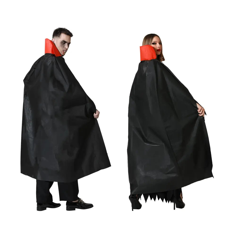 Cape avec Col Vampire - Noir et Rouge - 140 cm