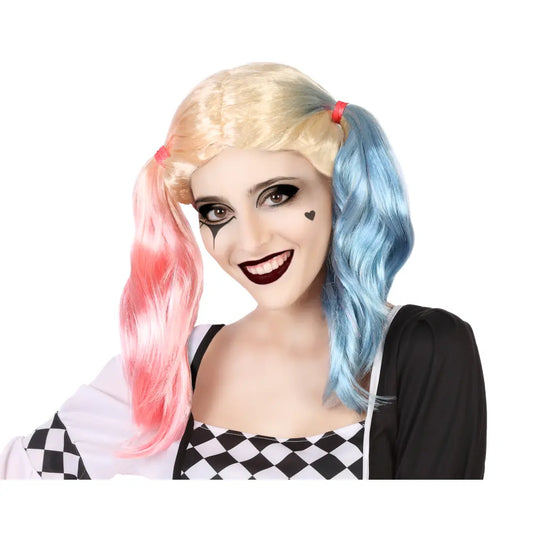 Perruque Blonde avec Couettes Harley Quinn