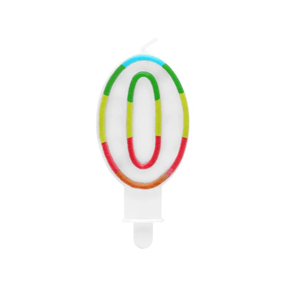 Bougie Chiffre "0" - Multicolore