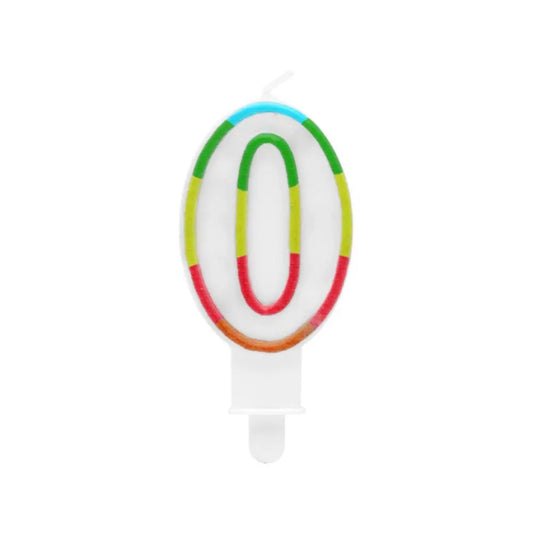 Bougie Chiffre "0" - Multicolore