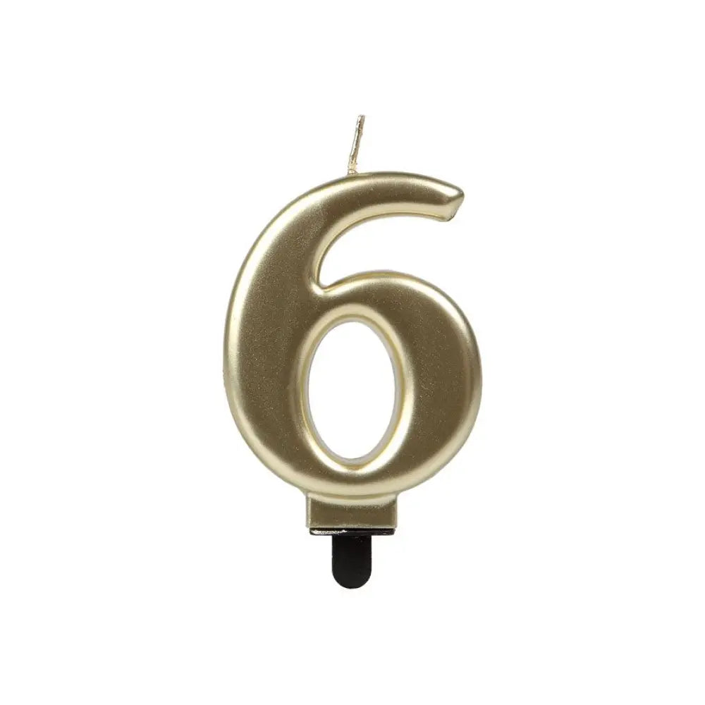 Bougie Chiffre "6" - Or