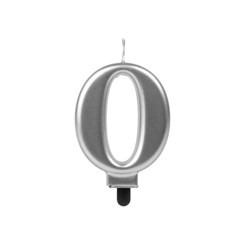Bougie Chiffre "0" - Argent