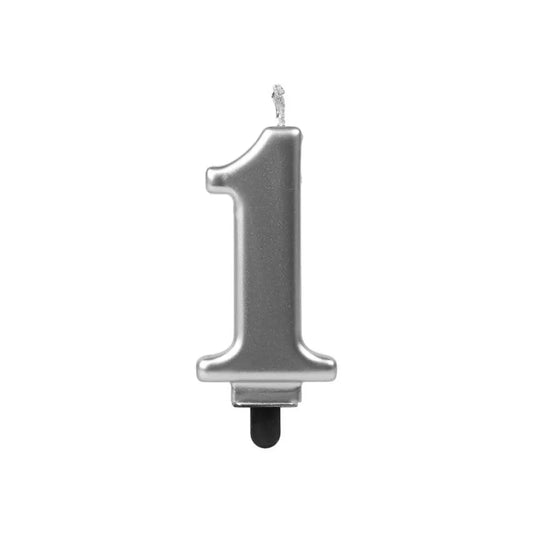 Bougie Chiffre "1" - Argent