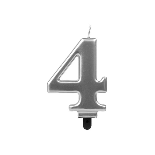 Bougie Chiffre "4" - Argent