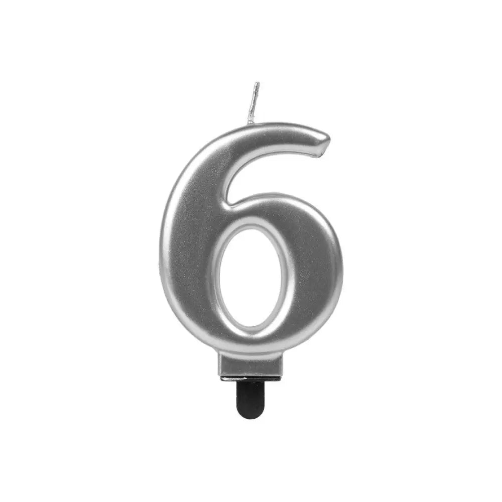 Bougie Chiffre "6" - Argent