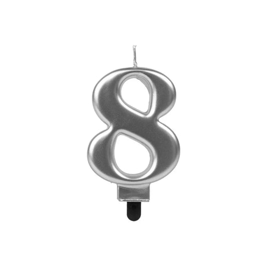Bougie Chiffre "8" - Argent