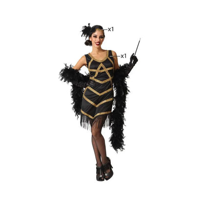 Costume Femme Charleston Noir & Doré - XS/S