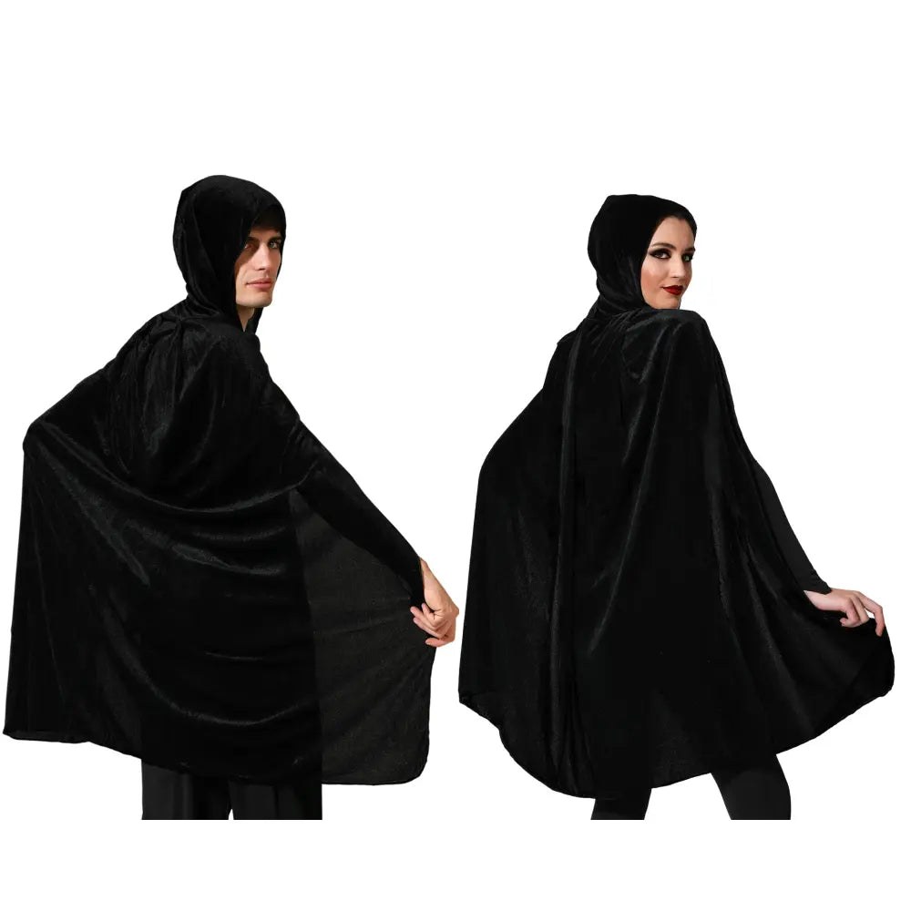 Cape à Capuche - Velours - Noir - 100 cm