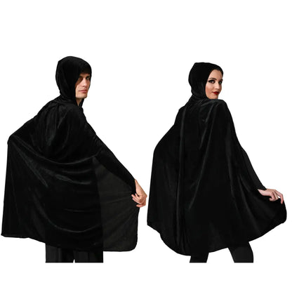Cape à Capuche - Velours - Noir - 100 cm
