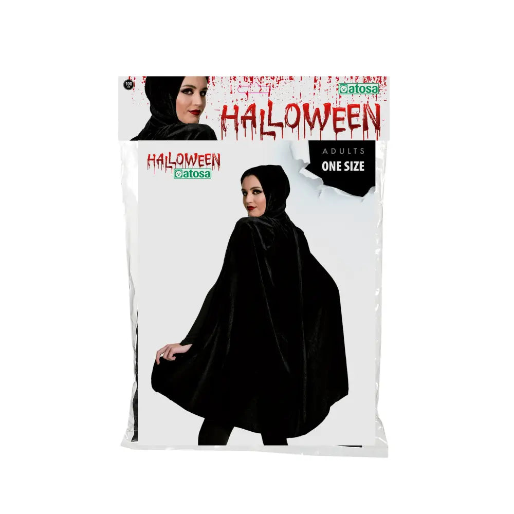 Cape à Capuche - Velours - Noir - 100 cm