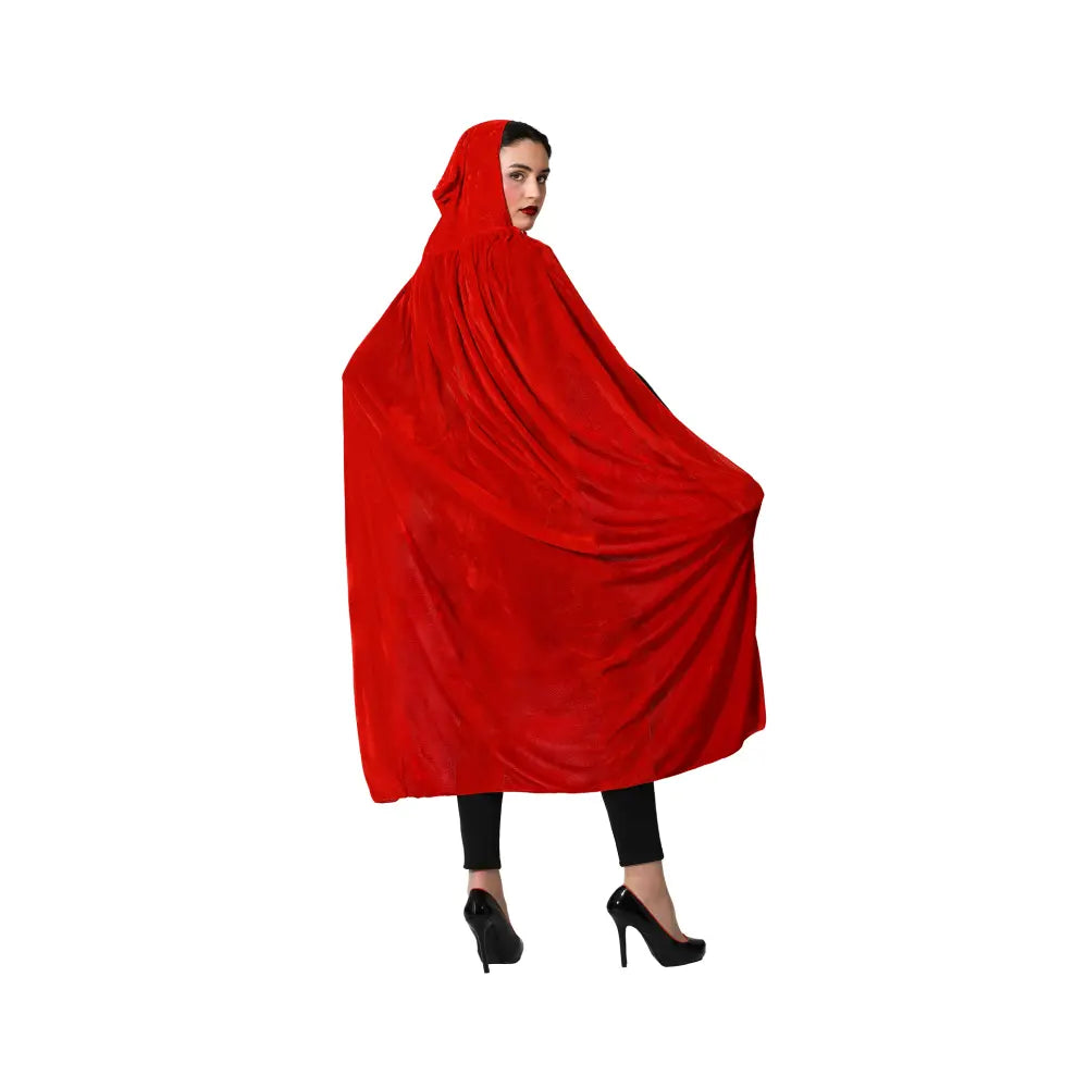 Cape à Capuche - Velours - Rouge - 140 cm