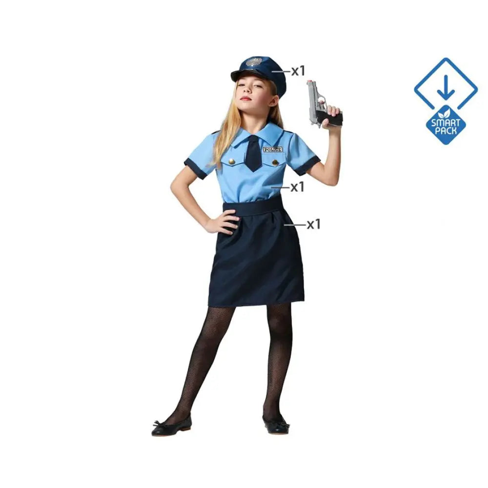 Costume Police Fille - 3-4 ans