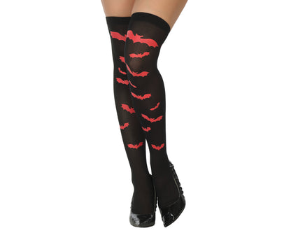 S/CART. COLLANT HALLOWEEN CHAUVE-SOURIS ROUGE