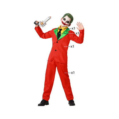 Costume Clown Halloween Rouge - 5-6 ans