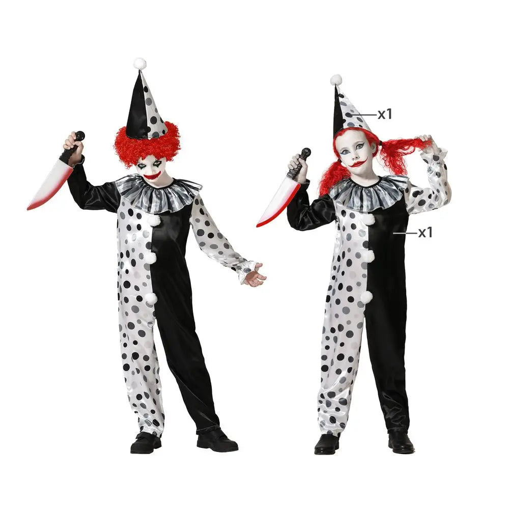 Costume Clown Halloween Gris - 5-6 ans