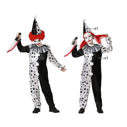 Costume Clown Halloween Gris - 5-6 ans