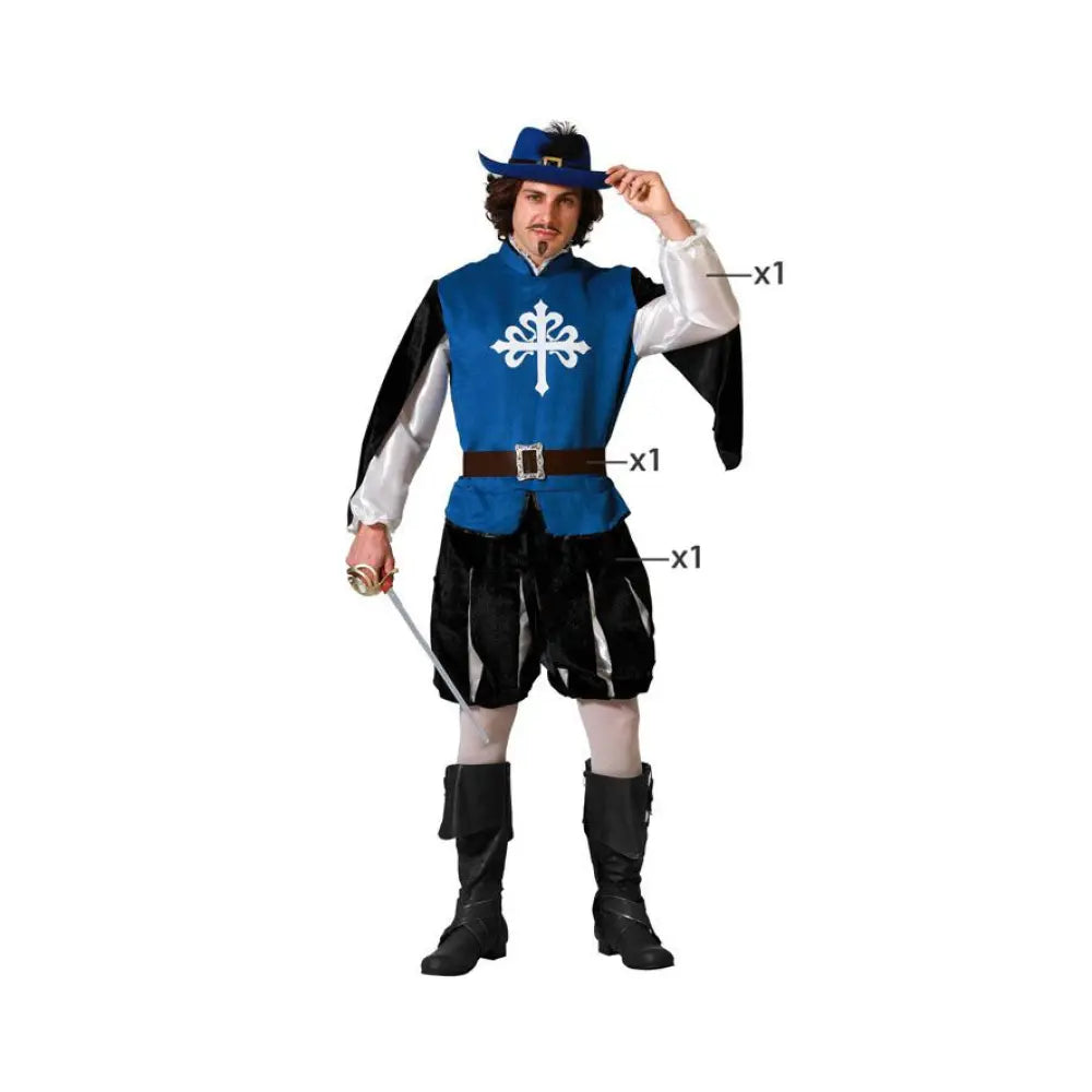 Costume Homme Mousquetaire Bleu - XL