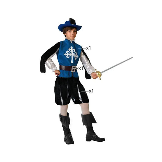 Costume Mousquetaire Bleu - 7-9 ans