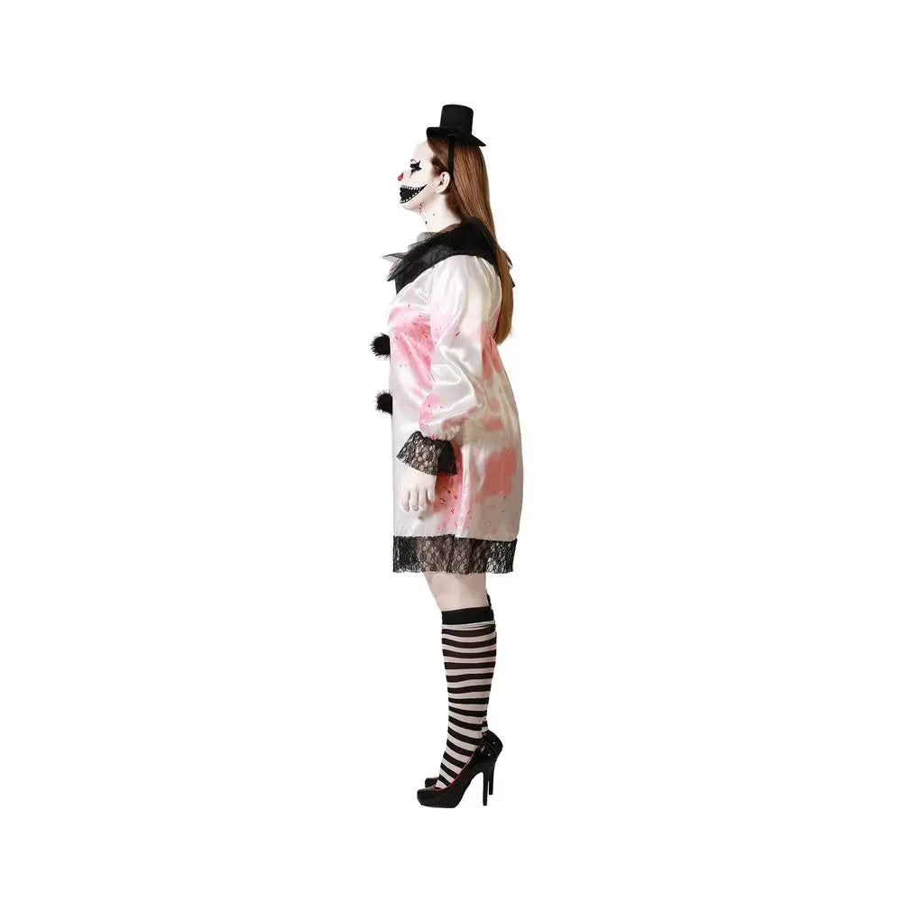 Costume Femme Clown Halloween Blanc - XXL