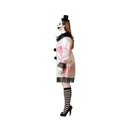 Costume Femme Clown Halloween Blanc - XXL