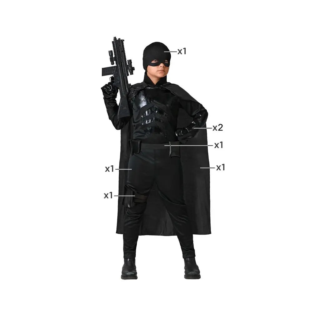 Costume Héros Comics Noir - 3-4 ans