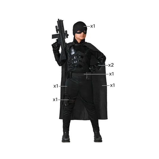 Costume Héros Comics Noir - 3-4 ans