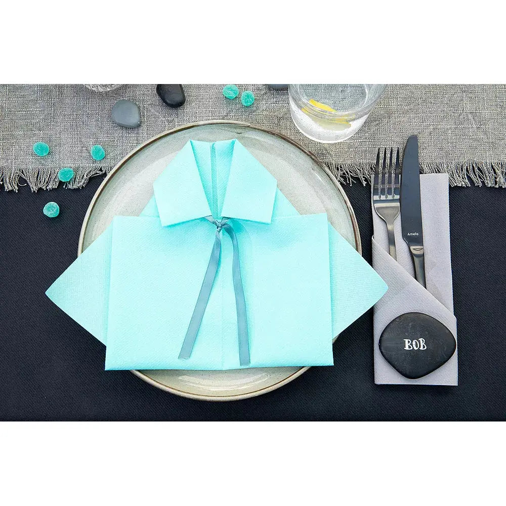 25 Serviettes Gala Cool Grey (Gris Clair) - 40 x 40 cm