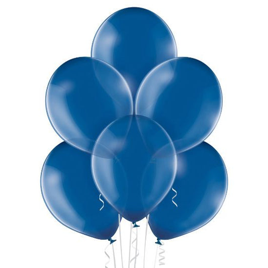 8 Ballons Premium 30cm - Blue Transparent