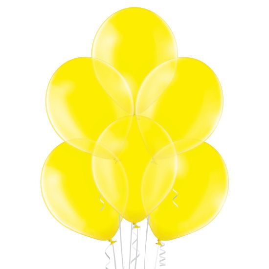 8 Ballons Premium 30cm - Yellow Transparent